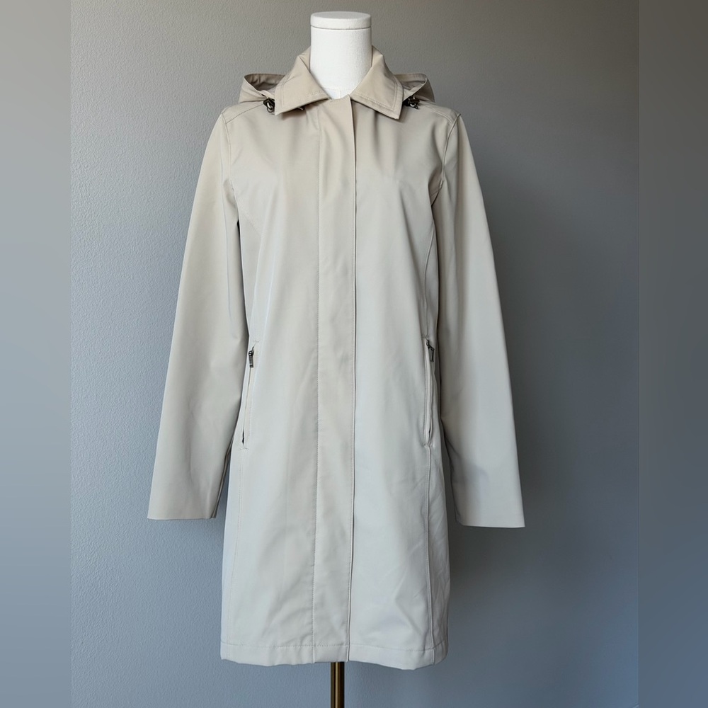 Eddie Bauer Neutral Dedachable Hood Trench Coat / Jacket - Everyday Funcfional